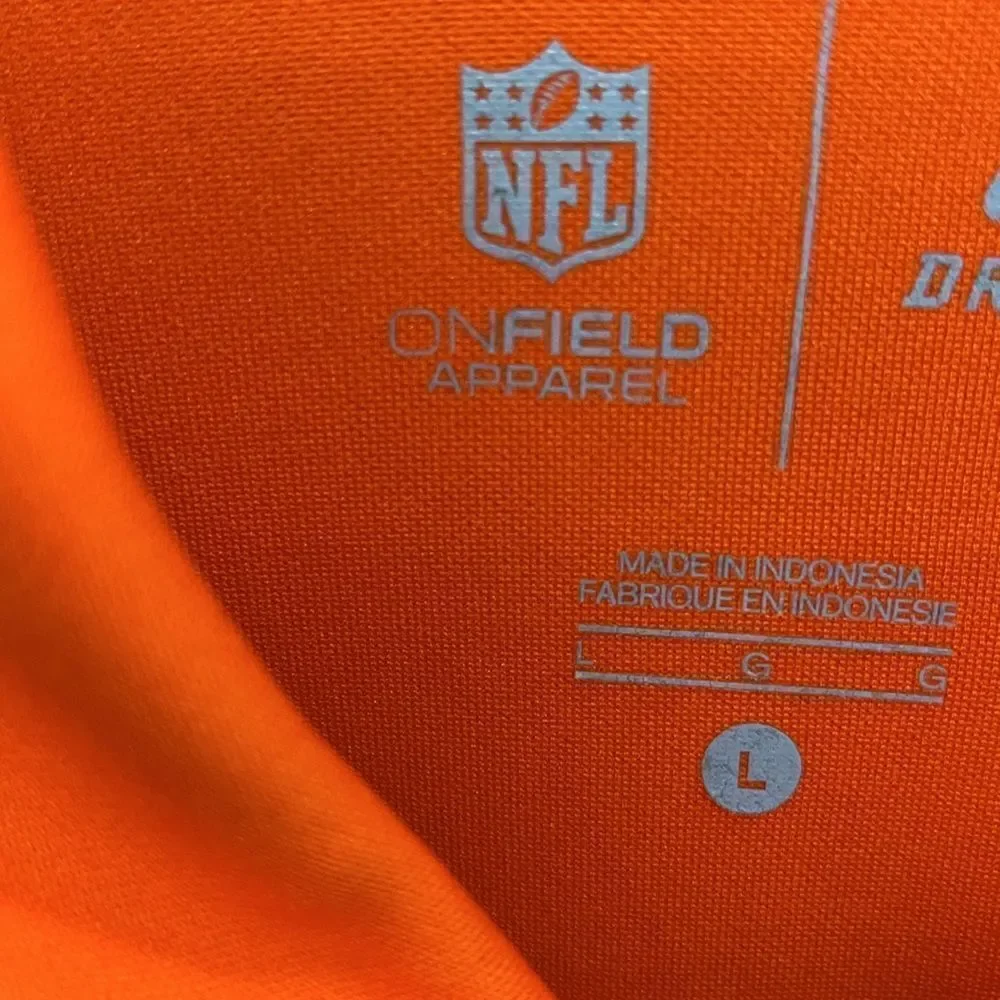 Orange Nike DriFit Cleveland Browns Helmet 100% Poly Golf Polo Shirt The Draft